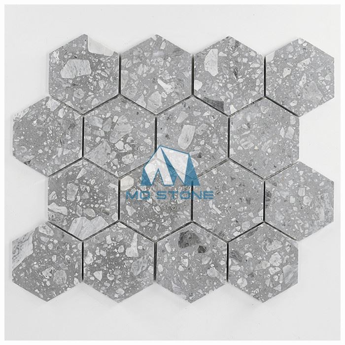 Terrazzo Stone Hexagon Mosaic Tiles