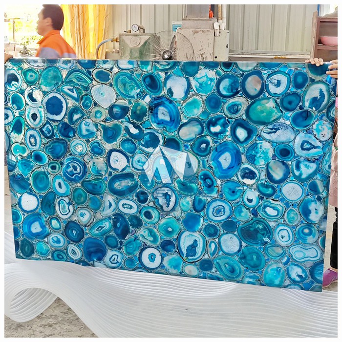 blue agate stone slab