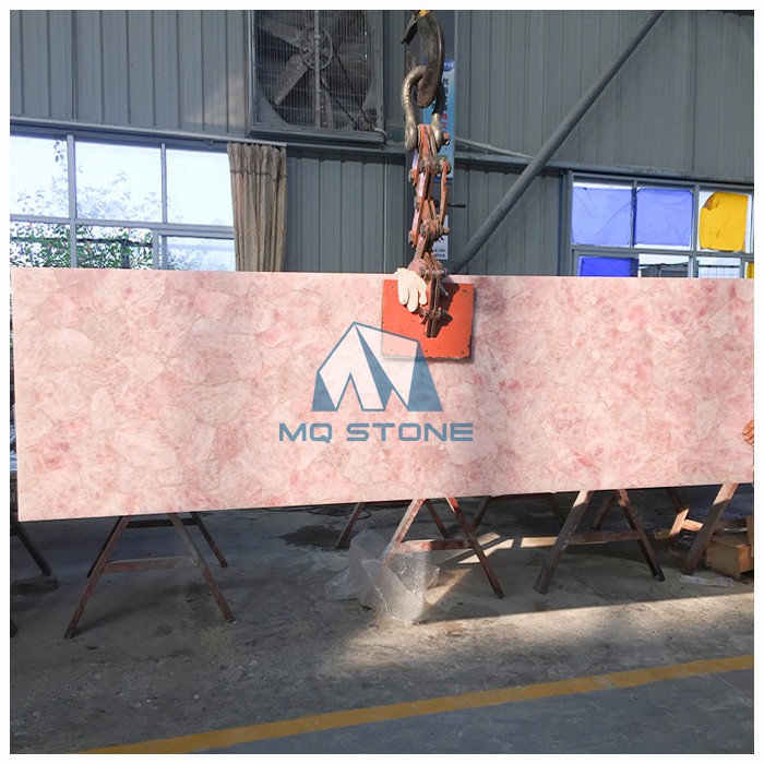 large rose quartz slab