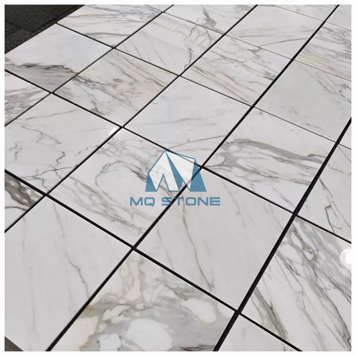 Calacatta White Honed Marble Tile