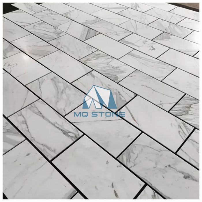 Calacatta Honed Marble Floor Tile