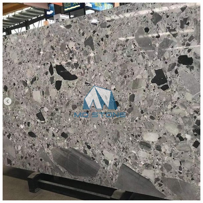 Polished Fossil Grey Marble Big Slabs Polished Fossil Grey Marble Big Slabs