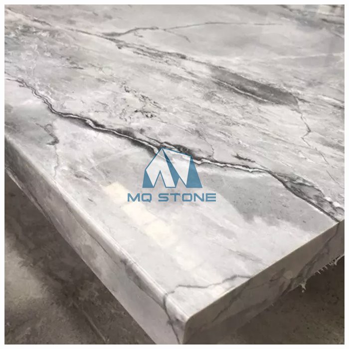 super white quartzite kitchen countertop