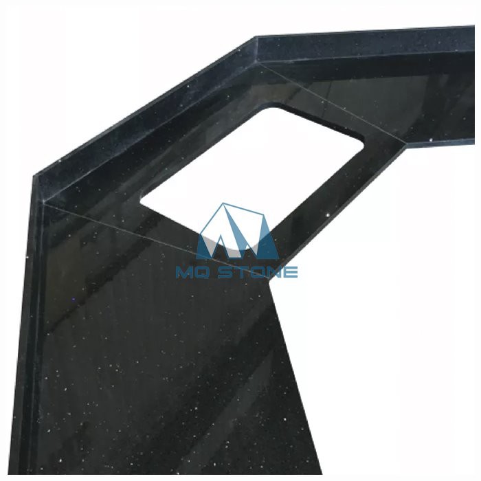 black sparkle quartz worktop