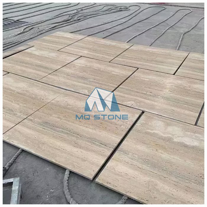 silver grey travertine floor tiles