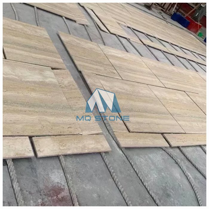 silver travertine pool tiles