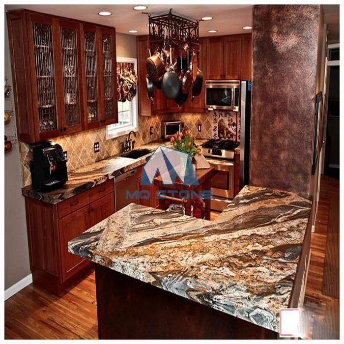 Customized Magma Gold Granite L Shape Countertops