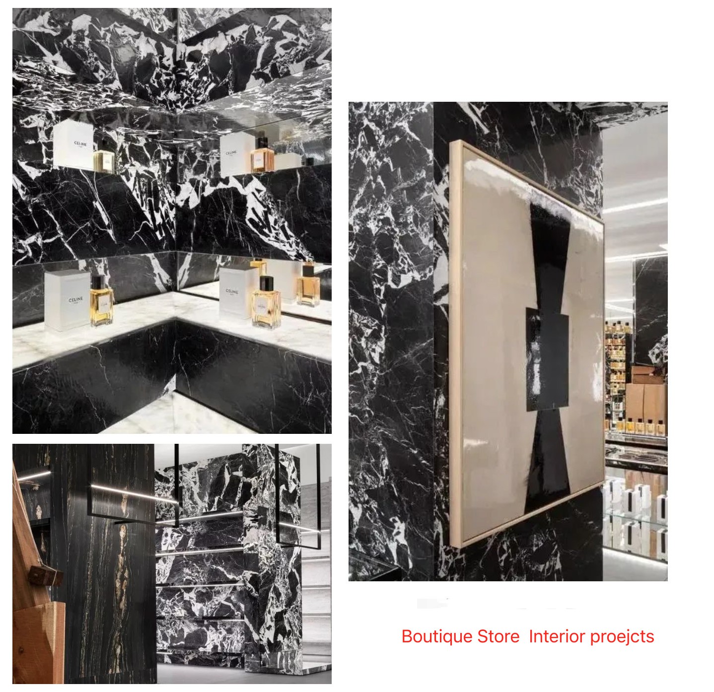 Boutique Brand Stores with Grand Antique Black Marble Tiles Boutique Brand Stores with Grand Antique Black Marble Tiles