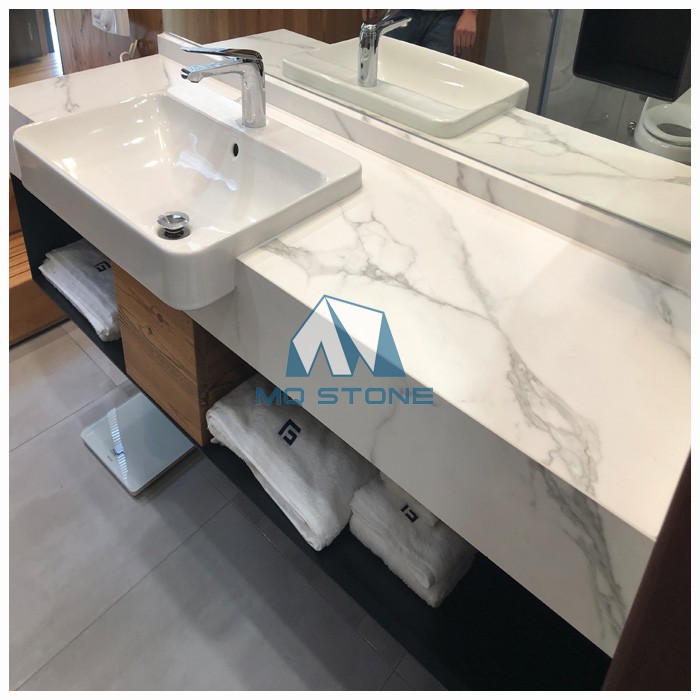 Statuario White Sintered Stone vanity top Statuario White Sintered Stone vanity top