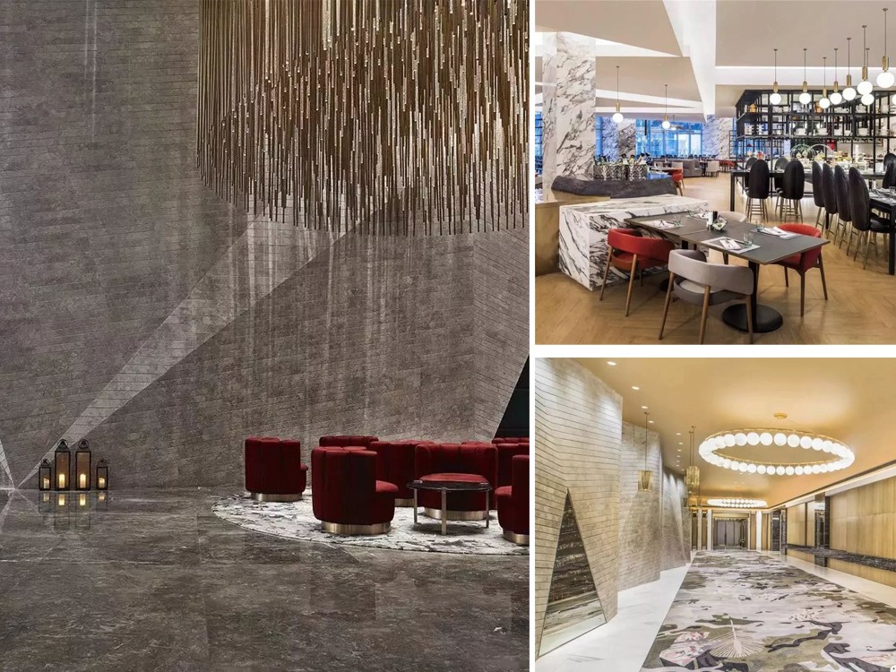 Natural Grey Marble Floor and Wall Tile For Hotel Lobby Natural Grey Marble Floor and Wall Tile For Hotel Lobby