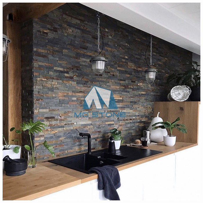 Rustic Slate Stone Wall Feature Rustic Slate Stone Wall Feature