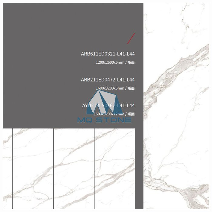 Porcelain White Statuario Slab