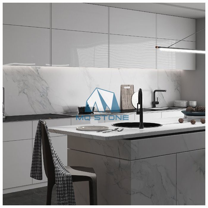 Arabescato Corchia White Sintered Kitchen Island Tops