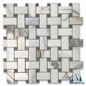 Basket Weave Mosaic Marble Tile