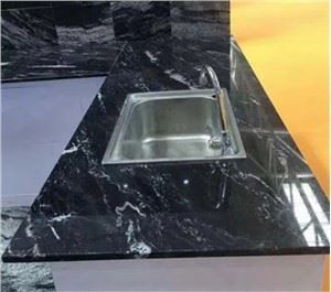 Black Granite Countertops With White Veins