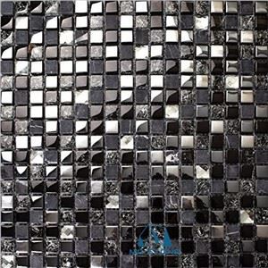 Black Marble And Glass Mosaic Tiles