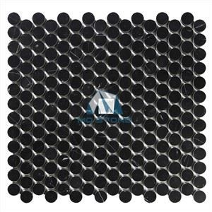 Black Marble Penny Tile