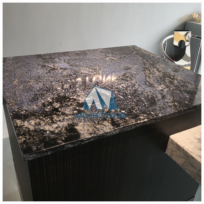 Brass Blue Granite Kitchen Island Top