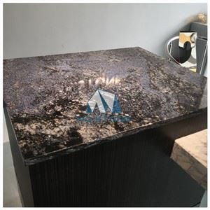 Brass Blue Granite Kitchen Island Top