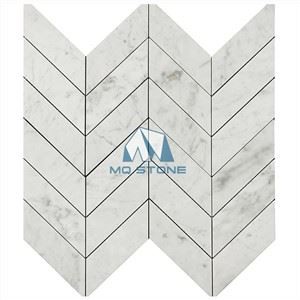 Carrara Herringbone Mosaic