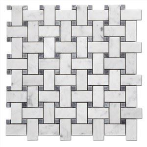 Carrara Marble Basketweave Tile