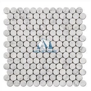Carrara Penny Round Tiles