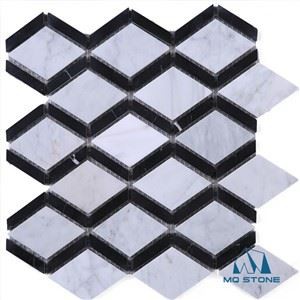 Carrara White Marble Mosaic Backsplash Tile