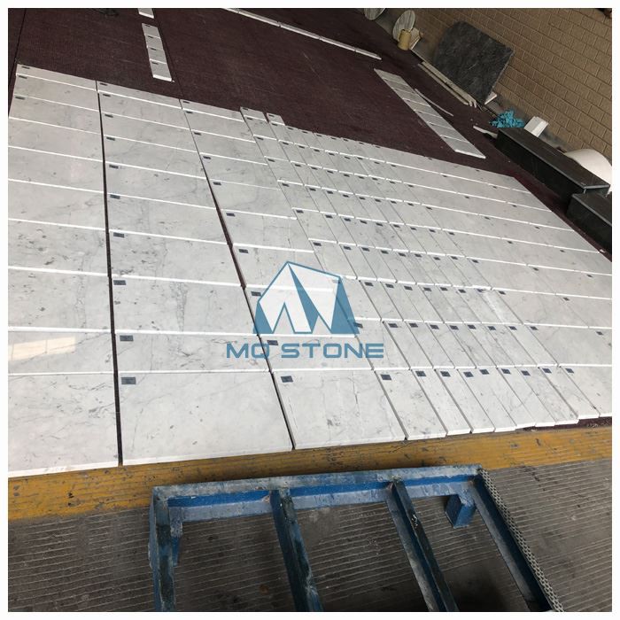 Carrara White Polished Marble Tile