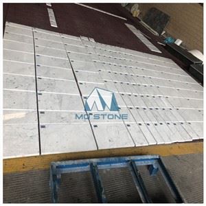 Carrara White Polished Marble Tile