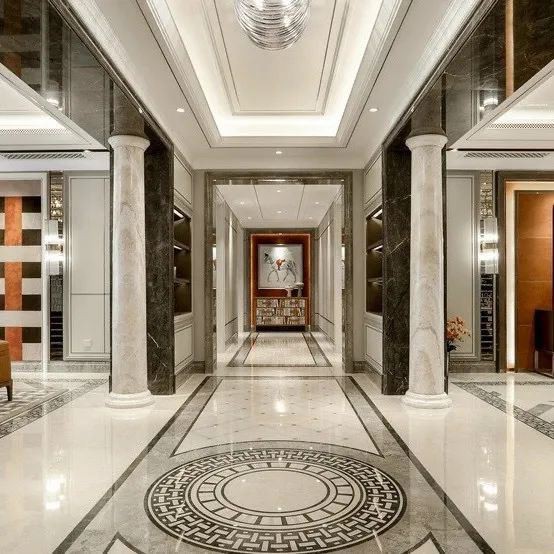 Marble Columns In A Stylish Mansion