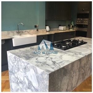 Super White Quartzite Kitchen Countertops