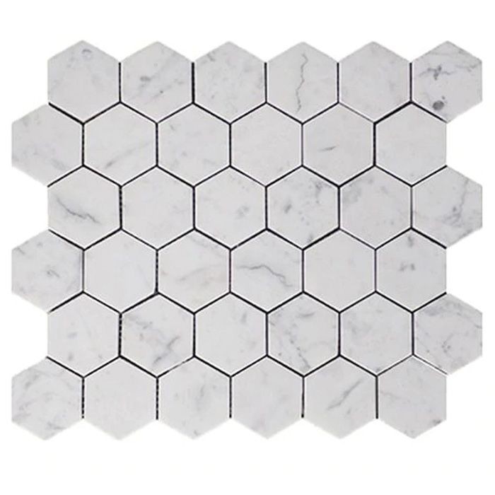 White Cararra Marble 3D Mosaic