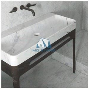 White Carrara Marble Counter Top Basin