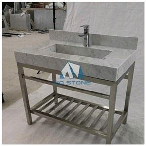 White Carrara Marble Vanity Top