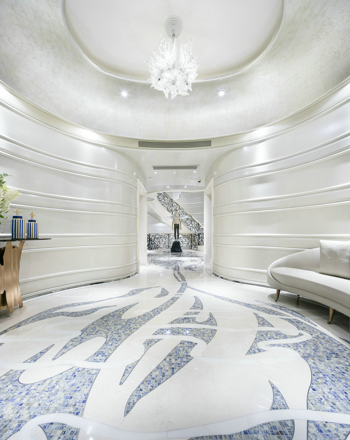 Blue Marble Mosaic Flooring Blue Marble Mosaic Flooring