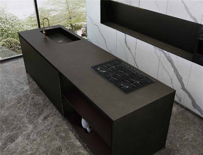 Lamina Dark Grey Sintered Stone Countertop Lamina Dark Grey Sintered Stone Countertop